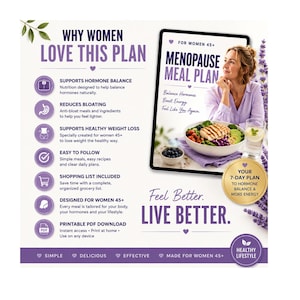 Menopause Meal Plan | Menopause Weight Loss | Hormone Balance Diet | Belly Fat Loss Guide | Printable PDF image 14
