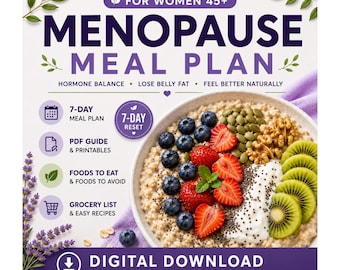 Menopause Meal Plan | 7-Day Hormone Balance Diet | Weight Loss & Healthy Eating | Printable PDF