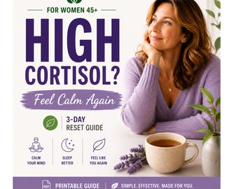 Menopause High Cortisol Reset | 3-Day Cortisol Reset Plan | Hormone Balance | Stress Relief | Printable PDF
