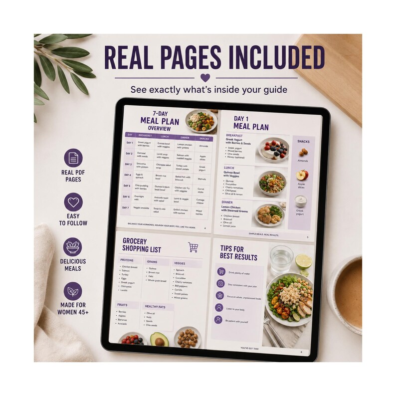 Menopause Meal Plan | Menopause Weight Loss | Hormone Balance Diet | Belly Fat Loss Guide | Printable PDF image 10