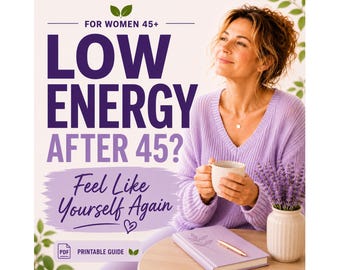 Menopause Low Energy | Meal Plan for Women 45+ | Hormone Balance | Stress Support | Printable PDF