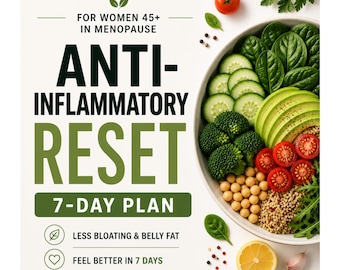 Anti-Inflammatory Diet | 7 day Meal Plan PDF | Reduce Bloating & Joint Pain | Diet for Women 45+