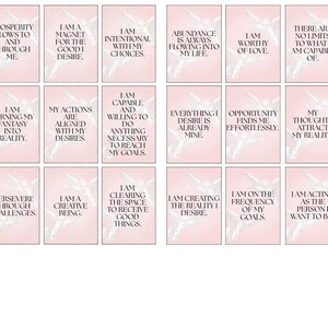 63 Printable Affirmation Cards, Manifestation & Meditation, Law of Attraction (Digital Download)