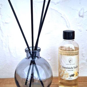 Reed Diffuser - Set , Raumduft mit Fiberstäbchen und  100 ml Duft , Handgemacht , Meeresbrise, Lavendel, Fresh Linen, Vanille, Orange