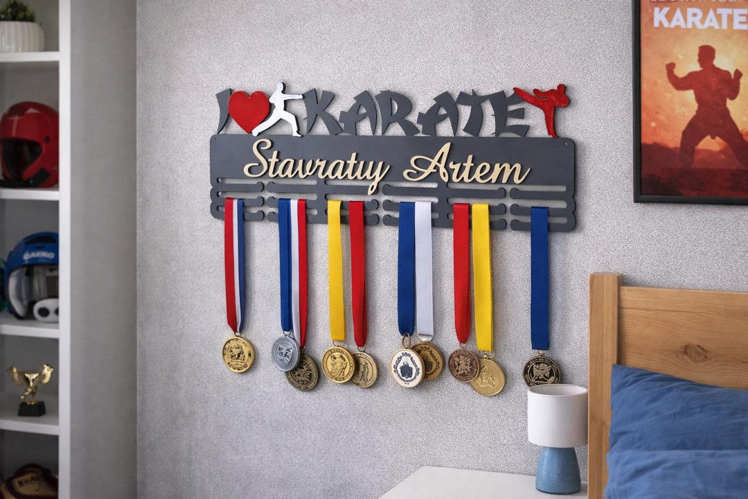 Custom Karate Medal Holder Personal Aluminum Composite Display For custom-karate-medal-holder-personal-aluminum-composite-display-for