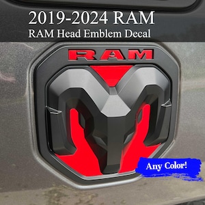 RAM Tailgate RAM Head Emblem Decal (fits 2019-2024 RAM Trucks) - Precision Cut - Premium High-Performance Vinyl - Any Color!