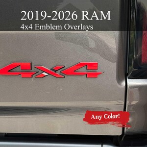 Chrome Metal Red 4WD 4x4 Emblem – Car Rear Trunk Tailgate Badge – Decal Sticker
