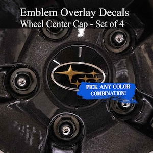 Naafdekselstickers - set van 4! - Nauwkeurige snit - elke kleur! Compatibel met Subaru