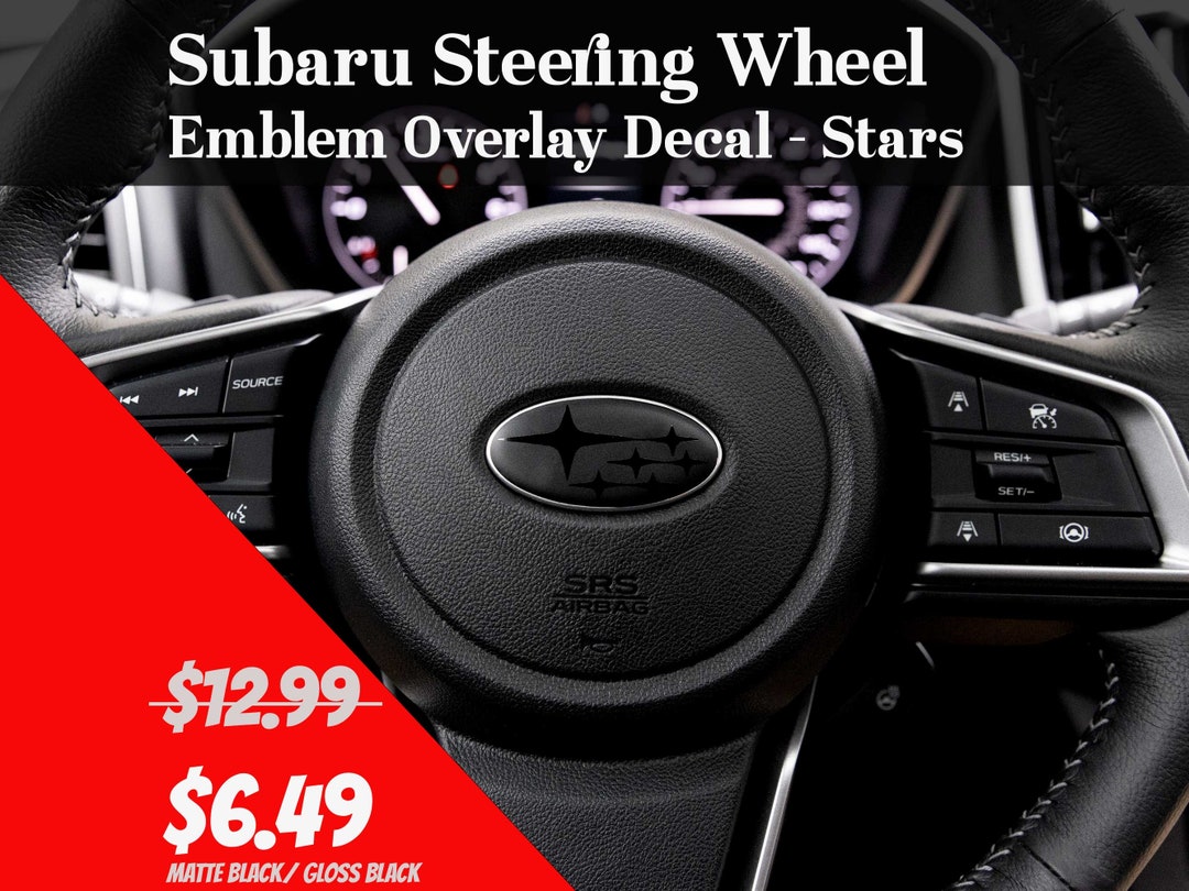 Subaru Steering Wheel Emblem Overlay Decal Stars Precision Cut Matte