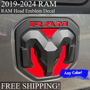 RAM Tailgate RAM Head Emblem Decal (fits 2019-2024 RAM Trucks) - Precision Cut - Premium High-Performance Vinyl - Any Color!