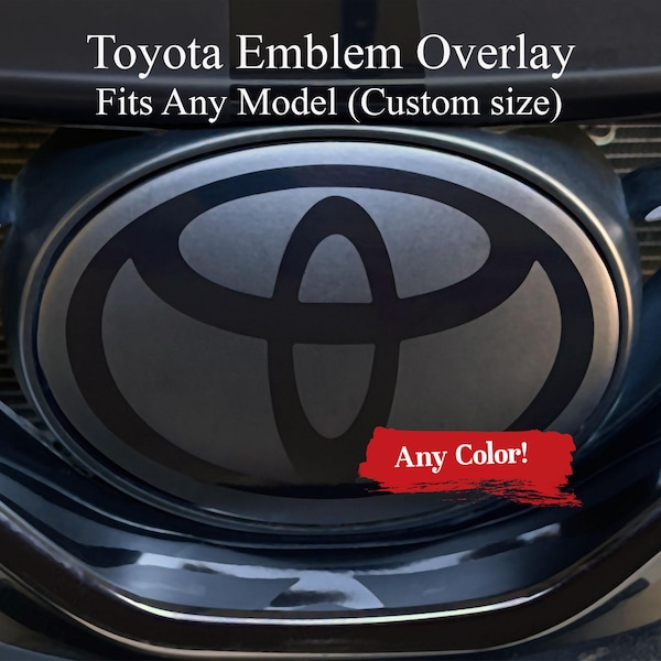Toyota Emblem Overlay Decal – Front, Custom Size, Fits Any Model & Color