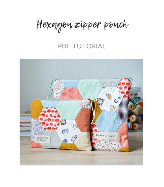 hexagon zipper pouch