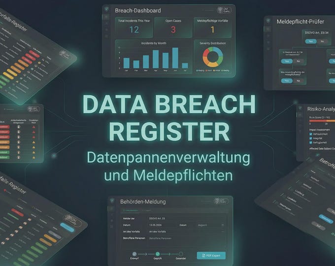 GDPR Data Breach Register – Documenting Data Protection Incidents (Excel Template)