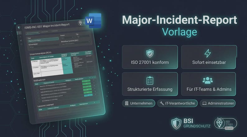 Security Event Reporting Incident Report Template – Documenting IT Security Incidents (ISO 27001 ...