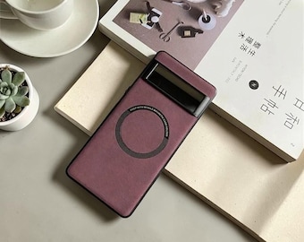 Custodia in pelle MagSafe per Google Pixel, sottile e morbida con ricarica magnetica wireless.