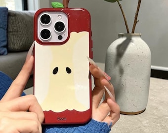 Cover per iPhone con design a forma di mela 3D, stile coreano, con frutta, in PVC antiurto.