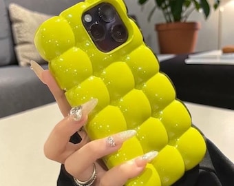 Custodia morbida in TPU con effetto bolla per iPhone 15-11: cover lucida antiurto (diversi modelli)
