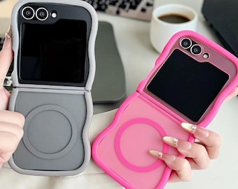 Custodia magnetica opaca Big Wave per Samsung Galaxy Z Flip 3-7 (cover posteriore satinata)