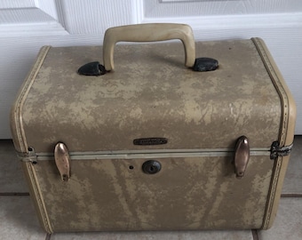 Vtg Samsonite Train Case Make up cosmetic Shwayder Brothers no key/mirror #4512