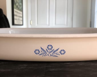 Vintage CorningWare P-21 Open Roaster lasagne blauwe korenbloem 13 x 9 x 2"