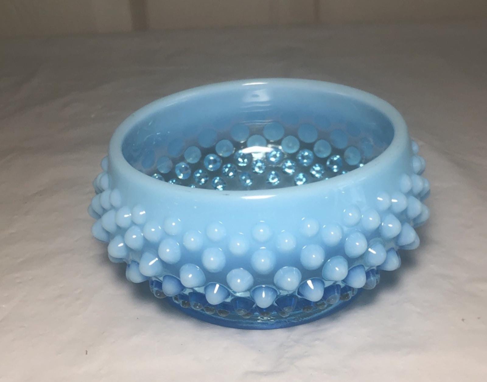 Fenton Blue Trinket Box - Etsy