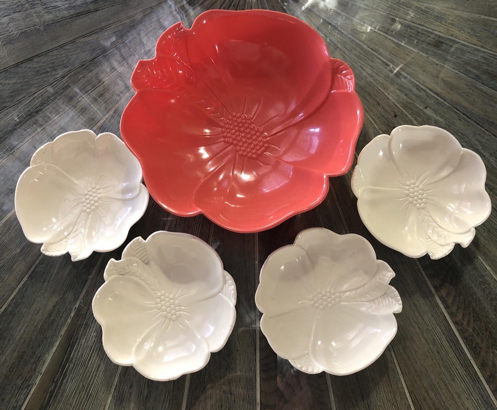Hibiscus Melamine Dinnerware Set - Etsy