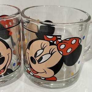 Vintage Anchor Hocking Disney Mickey Minnie Mouse Glass Coffee Mugs NEW image 3