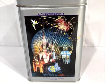 Vintage Disney World 25th Anniversary Nestle Tollhouse Cookie Collector Tin