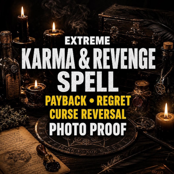 Karma & Revenge Spell | Karmic Justice, Curse Reversal, Return Negativity, Payback, Regret | Same Day Ritual Photo Proof