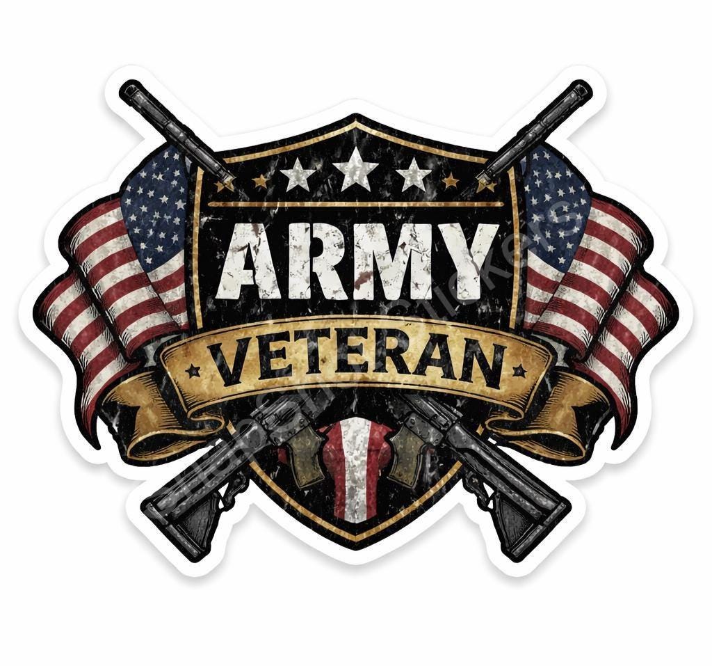 Support Military Sticker Army Veteran Sticker Decal – Patriotic Military Veteran Vinyl Sticker ...