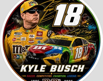 Kyle Busch Number 18 Tribute herdenkingsvinyl sticker/sticker NASCAR 09