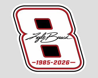 Kyle Busch Number 8 Tribute Commemorative Vinyl Sticker/Decal NASCAR 11
