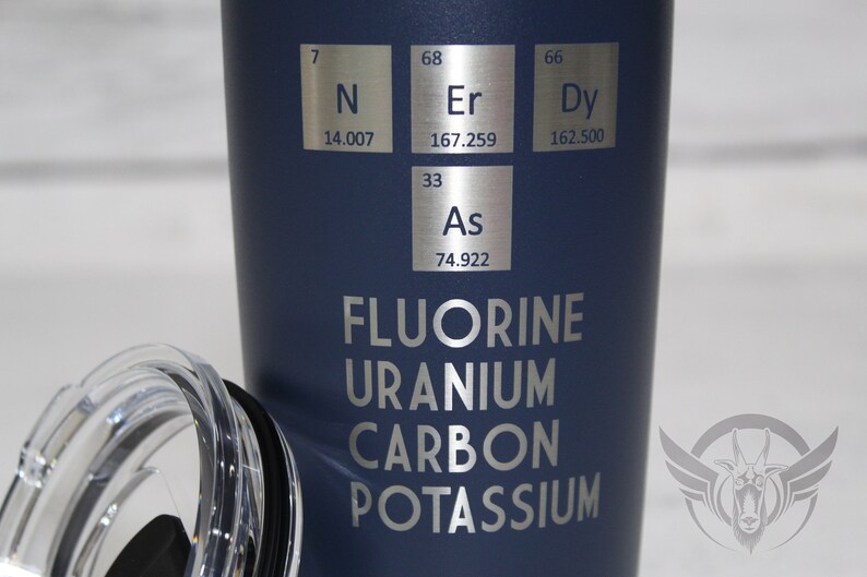Nerdy as Fluorine Uranium Carbon Potassium Laser Etched on Etsy