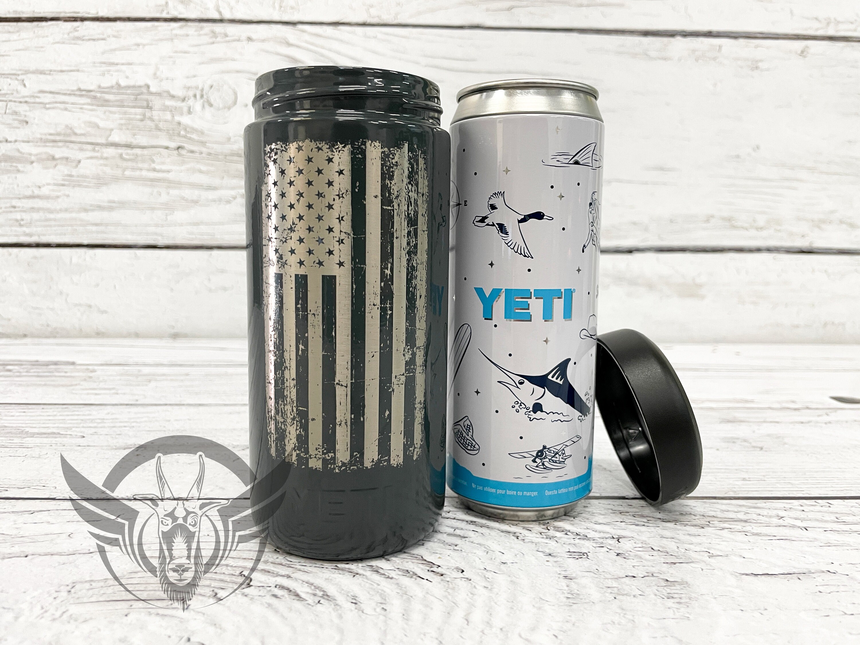 YETI Slim Can American Flag Seltzer Cooler Sleeve Gift for Etsy
