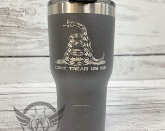 RTIC 20 oz Tumbler laser engraved Don’t Tread On Me  - Laser Engraved tumbler -  Gift - Custom engraved Tumblers