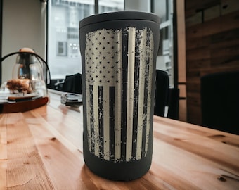 American Flag Personalized BruMate Hopsulator Trio 3 in 1 Tumbler, Can Cooler | Laser engraved Brumate | engraved 16 oz Pint