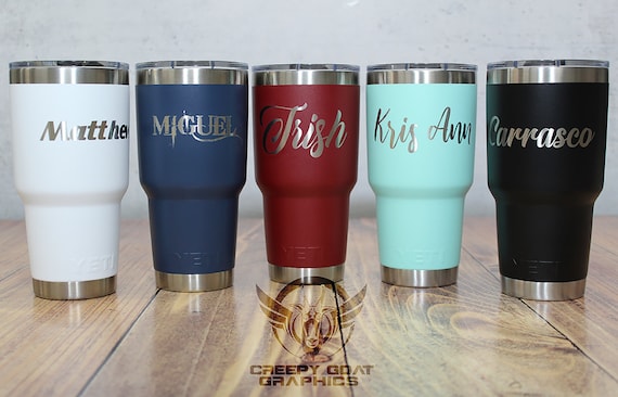 PERSONALIZED Authentic 30 oz Yeti Travel Mug - LASER ENGRAVED