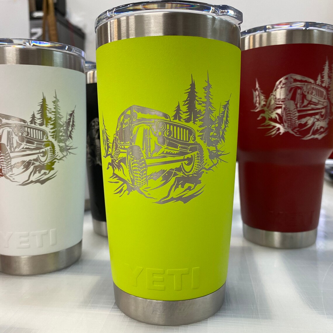 YETI 20oz Tumbler laser etched JEEP Wrangler Offroad Graphics Etsy