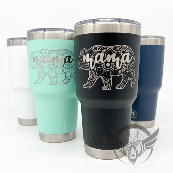 Custom Yeti 30 oz Rambler Tumbler Laser Engraved Just a Good Mom