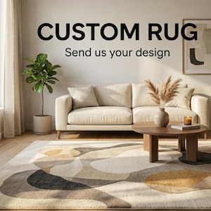 Custom Tufted Wool Rug, Handmade New Zealand Wool Carpet, Personalized Design