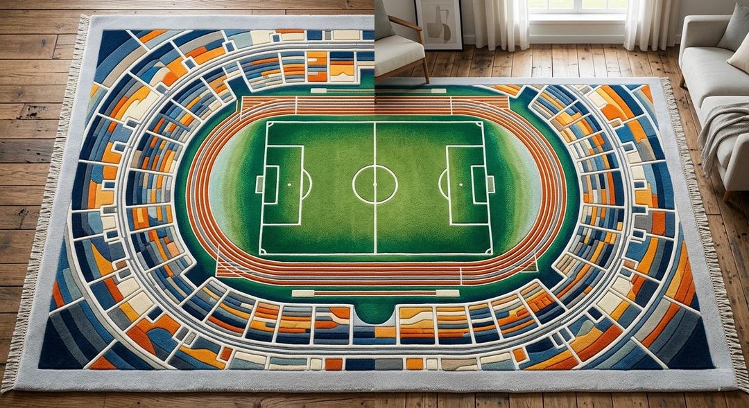 Football Stadium Rug, Sports Field Carpet, Handmade Wool Rug - Etsy
