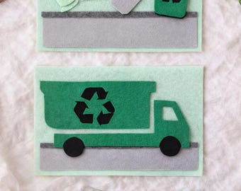 Recycling Quiet Book Page Pattern | Felt Sorting Activity (PDF Pattern)