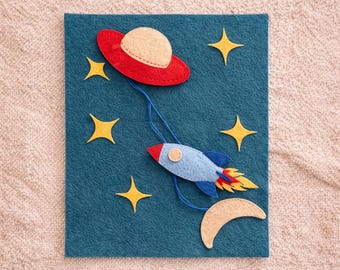 Space Felt Busy Book Pattern | Rocket, Astronaut Counting Sewing (PDF Download)