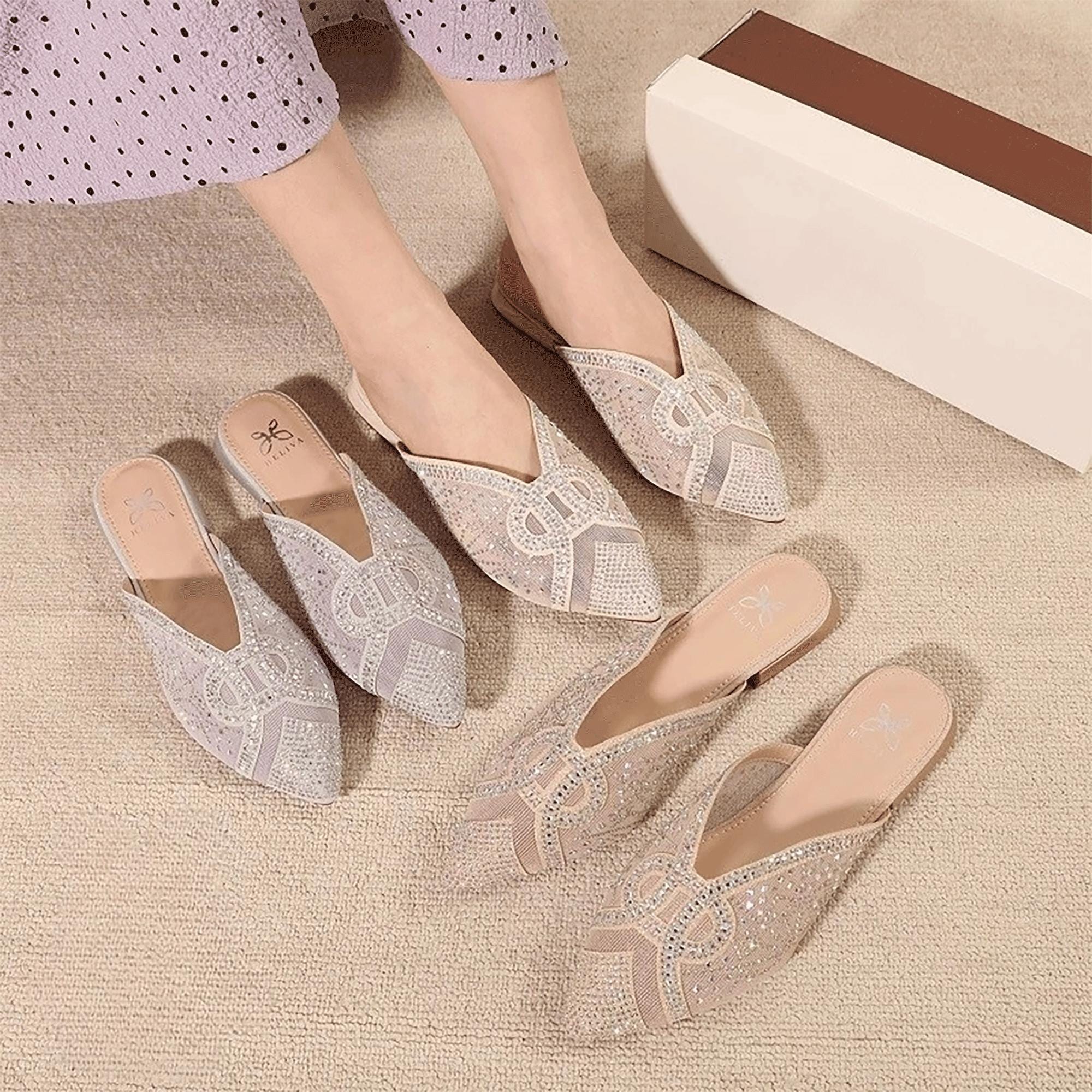 slim fit dress slacks Floral Erica Women's Wide Width Low Heel Dress Shoes Gold / 6.5 E