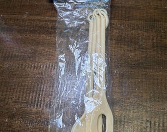 NOWY WINTAGE Zestaw 4 mini plastikowych szpatułek Retro narzędzia kuchenne