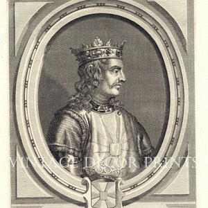 Ritratto storico originale del 1735 di Theodoricus Alsatius. Nobiltà e regalità, meraviglioso arredamento d&#39;interni, incisione antica.