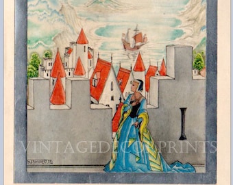 Original 1933 Vintage Children&#39;s Picture, Pen and Wash Illustration for a Children&#39;s Tale by Victor Stuyvaert Signed and dated by The Artist