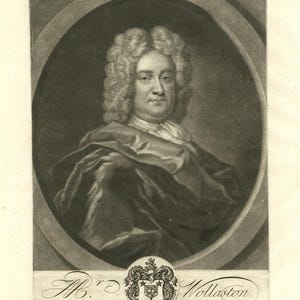 M. Wollaston Gravure sur cuivre originale de 1811 par J Faber d'après l'histoire et les antiquités de Leicester.