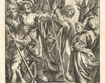 Christ and His Disciples A Large Engraving by Domenico Maria Bonavera (1633-1731)