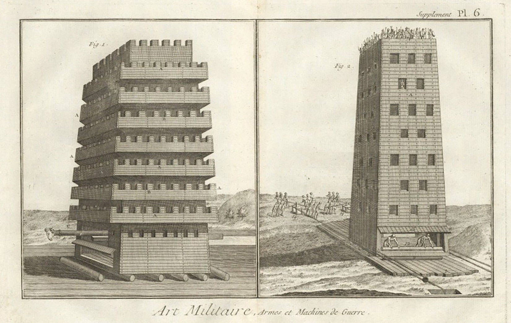 Buy Medieval War Machines, Siege Towers Armes Et Machines De Guerre Diderot  \u0026 D'alambert Art Militaire Circa 1770 Large Double Page Engraving Online in  India - Etsy, image size:1650x1045